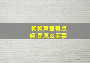 狗狗声音有点哑 是怎么回事